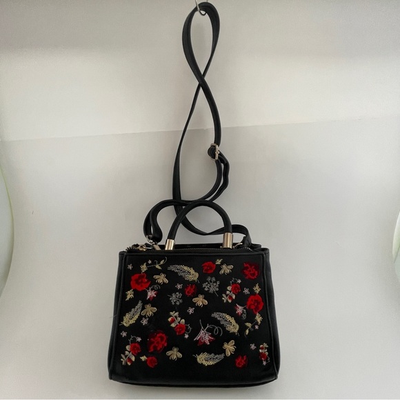 Call It Spring Black and Red Mini Bag with Embroidered Design - Picture 2 of 11